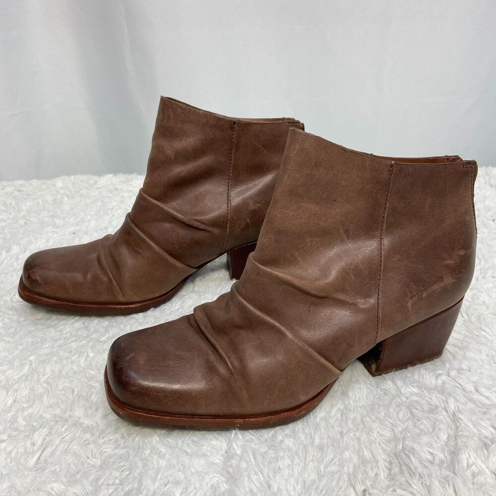 Kork Ease Brown Leather Kissel Heeled Ankle Boots Size 8.5 - Picture 3 of 10